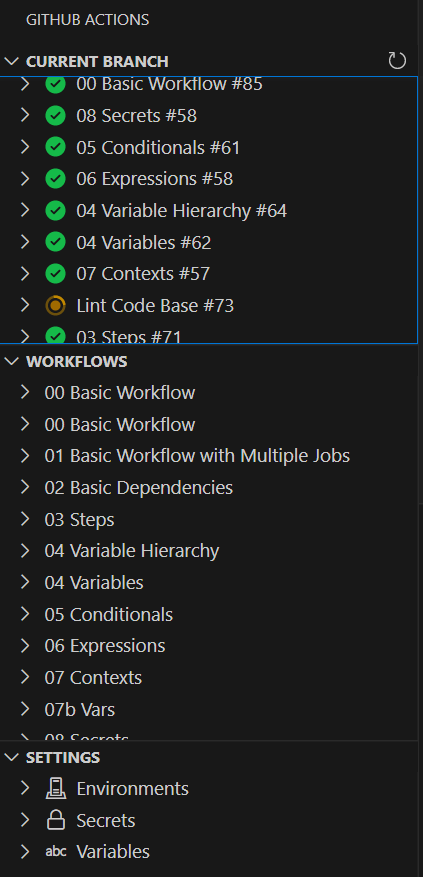 GitHub Actions VSCode Extension