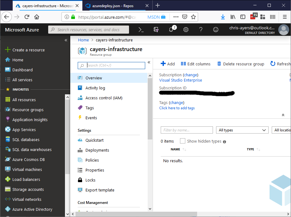 A new Azure Resource Group.
