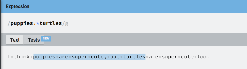 Testing regexes on regexer.com